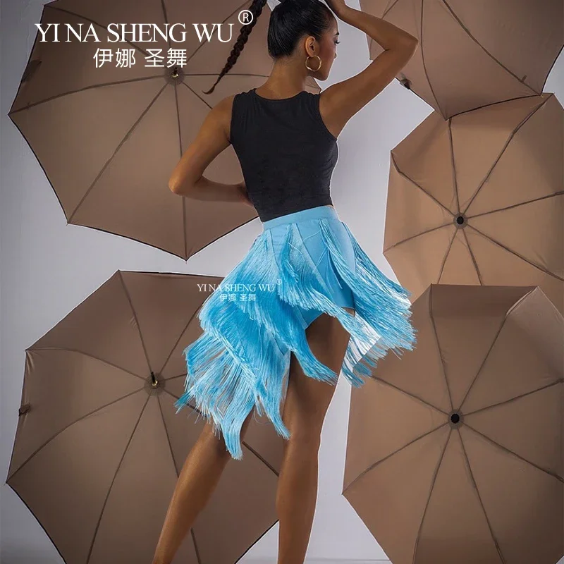 المرأة اللاتينية الرقص شرابات تنورة هامش فستان قاعة الرقص السالسا سامبا التانغو الرقص المنافسة تنورة قاعة الرقص ممارسة تنورة #1