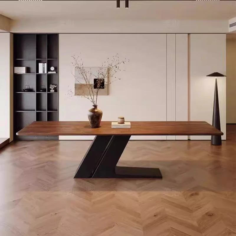 

Эстетичный дизайнерский офисный стол из дерева, современный стул, компьютерный стол, черный конференц-стол, письменный стол для дома и офиса