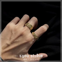 Kafatası Şeytan Desen Vintage Unisex Yüzük Paslanmaz Çelik Hediye Erkek İskelet Benzersiz Moda Punk Basit Gotik Takı Bütün