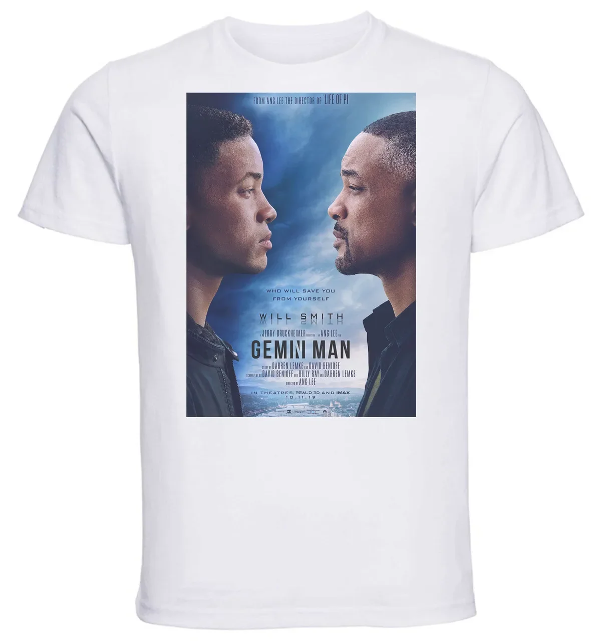 T-Shirt Unisex - White - Playbill - gemini man