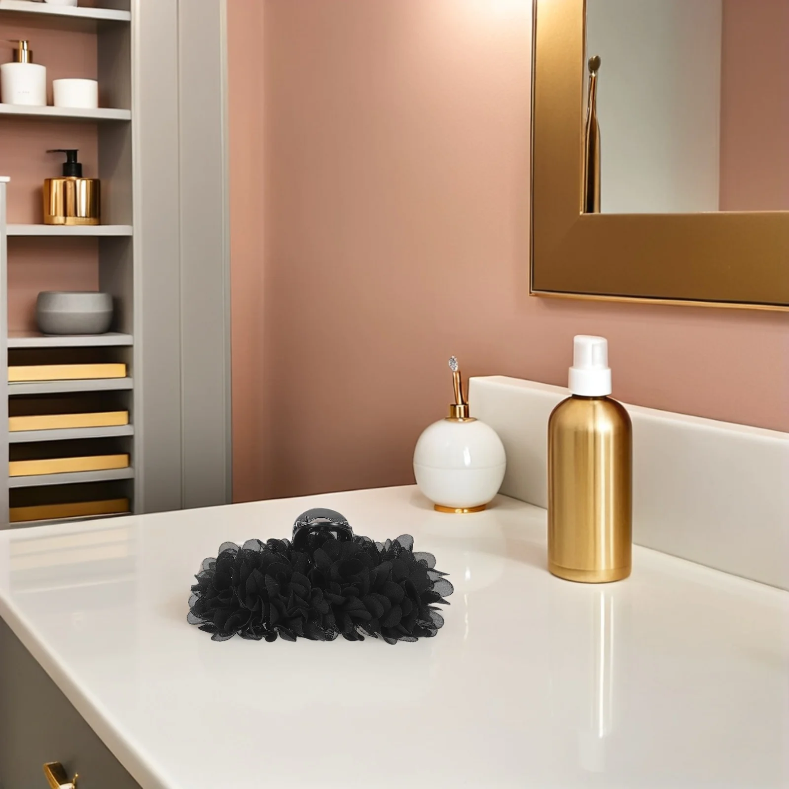 

4Pcs Elegant Hair Clips Set Flower Claw Clips for Women Rose Design Hair Accessories for Styling Updos Side Bangs Secure