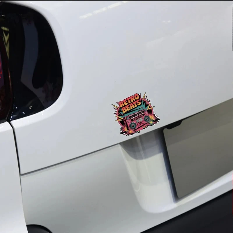 Retro American Radio Print Car Sticker Waterproof Vinyl Decal Scratch Cover Body Decoration Auto Accessories