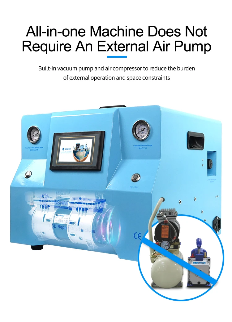 StalSHINE S-959V tout dans une stratification d'affichage à cristaux liquides défoussant la machine pour la pompe intégrée maximum et le compresseur d'air de réparation d'écran de 12.9 pouces