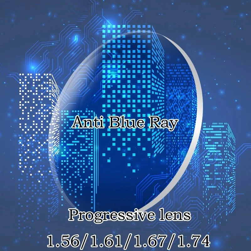 

1.56/1.61/1.67/1.74 Ultra-thin HD Anti-reflection Anti-scratch HMC Anti-blue Ray Progressive Multifocal Lens 1 Pair