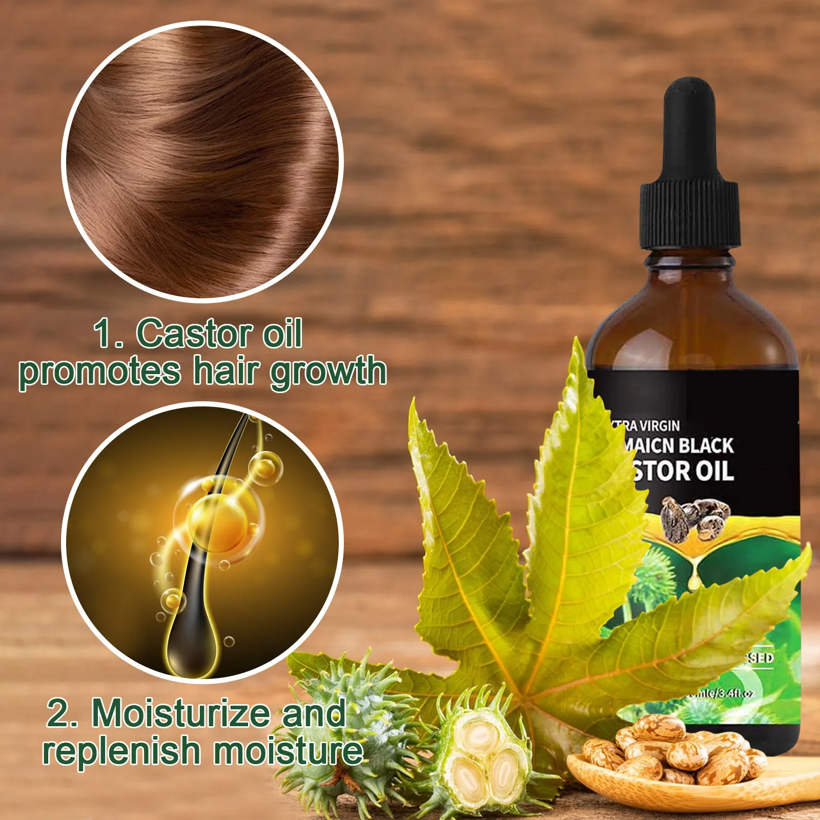 Jamaican Black Castor Oil Organic Castor Oil Cold Black Castor Oil Organic For Body Hair Skin,Massage Oil Hair Nourishing 100ml view 5