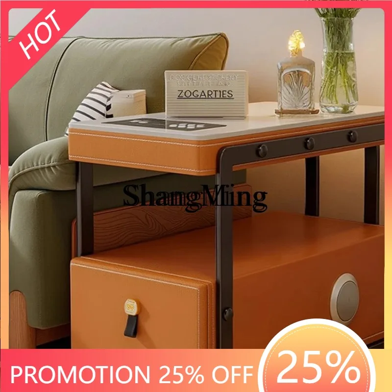 CL  wood multi-functional movable sofa side table intelligent side cabinet small table