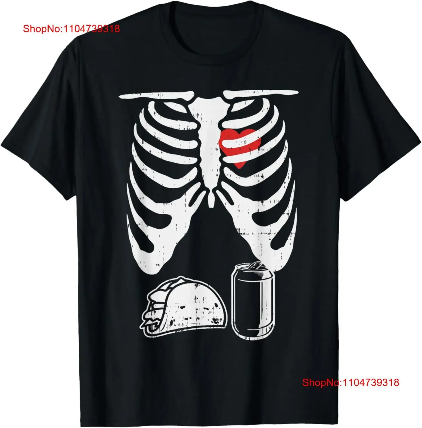 Esqueleto embarazo Taco cerveza rayos X Halloween Soon papá camiseta vintage ropa de calle lavada elegante gráfico suave Unisex estirado