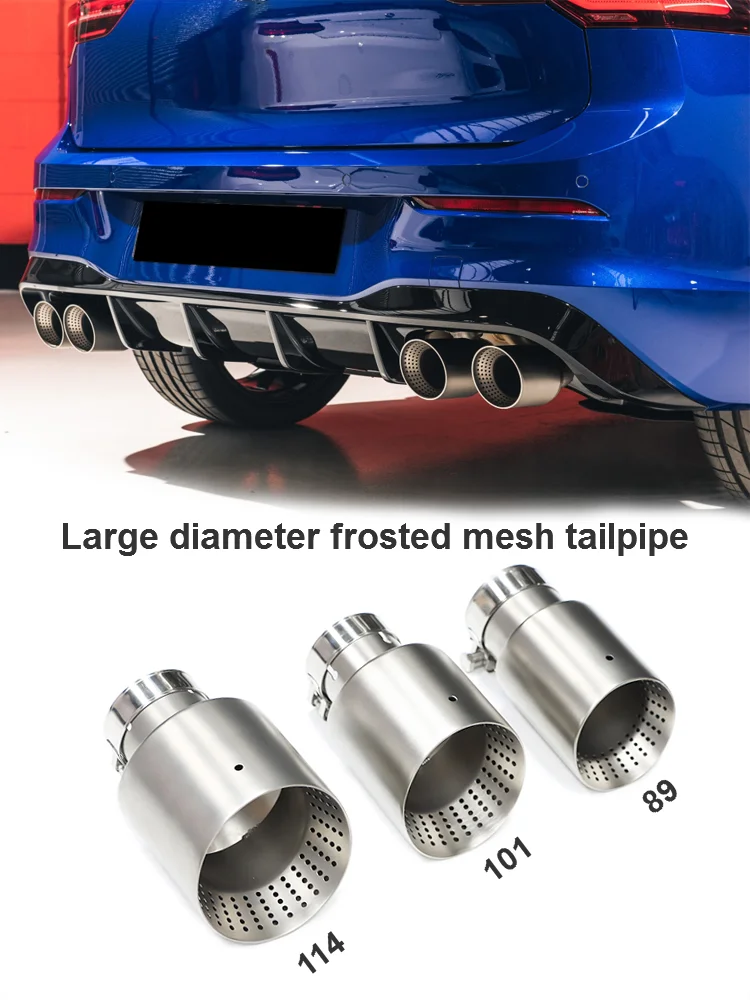 1 stks Matte Rvs Auto Uitlaat Tip Systeem Pijp Universele Uitlaat Tip Voor VW GTI MK7 Golf7 Nozzle 60 MM 63mm Uitlaat Tip - afbeelding 2