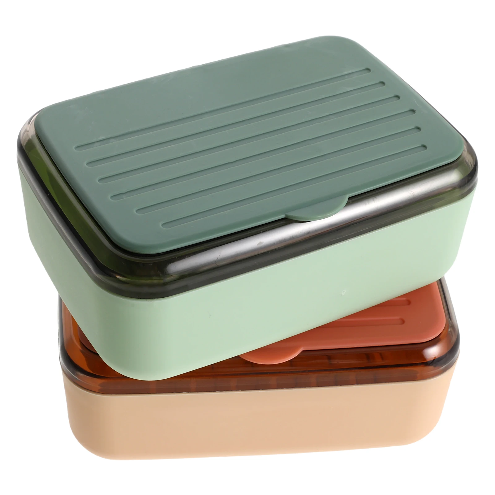 

2pcs Double Layer Dish Draining Plastic Box Self-Draining Tray For Bathroom Kitchen Bathtub Travel Holder Small Soap Container