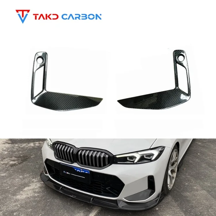 

Dry Carbon Fiber Front Fog Light Cover Trim Frame Car Exterior Decoration Parts Fit for bmws 3 Series G20 G28 2023 Fog Lamp Trim