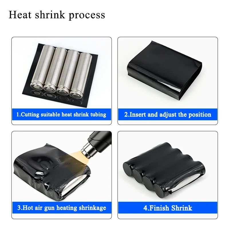 1/3/5 متر بولي كلوريد الفينيل أنبوب الانكماش الحراري عرض أسود 7 مللي متر ~ 170 مللي متر 18650 بطارية ليبو حزمة معزول فيلم التفاف ليثيوم كابل كم