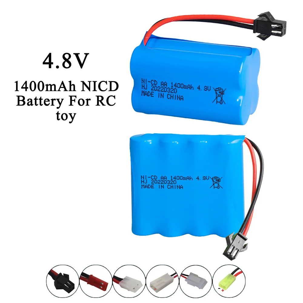 Batterie aste pour voiture RC, 24.com, 4.8V, 1400mAh, AA, NICD, réservoir, camions, robots, pistolets, bateaux, jouet RC, 1 pièce