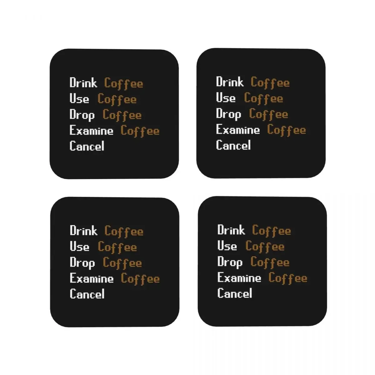 Runescape Mug Coasters Coffee Mats Set of 4 Placemats Cup Tableware Decoration & Accessories Pads for Home Kitchen Dining Bar