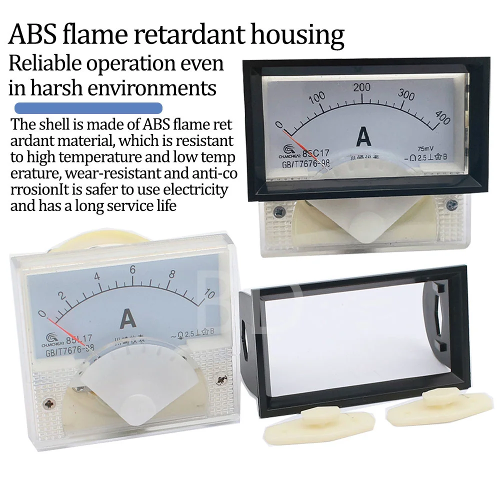 85C17  Analog Current Panel Meter Ammeter for Circuit Testing Ampere Tester Gauge DC 1A 2A 3A 5A 10A 15A 20A 30A 50A 75A 100A