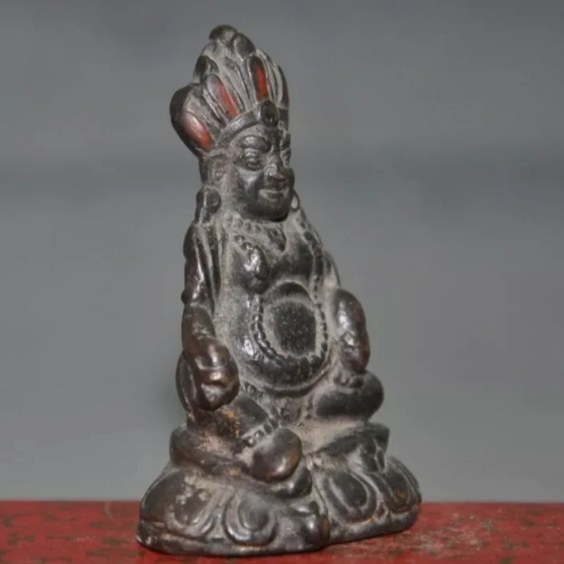 2.6" Tibetan Buddhism temple bronze Yellow Jambhala God of wealth Buddha statue
