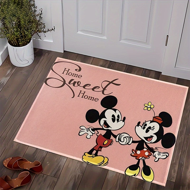 MINISO Disney Mickey e Minnie Welcome Mat antiscivolo camera da letto cucina bagno tappeto Entracne 100% poliestere tappeto lavabile decorazioni per