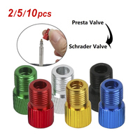 2/5/10PCS Aluminum Alloy Bike Valve Adapter Convert Presta To Schrader Valve Bicycle Pump Air Nozzle Tube Bicycle Tools