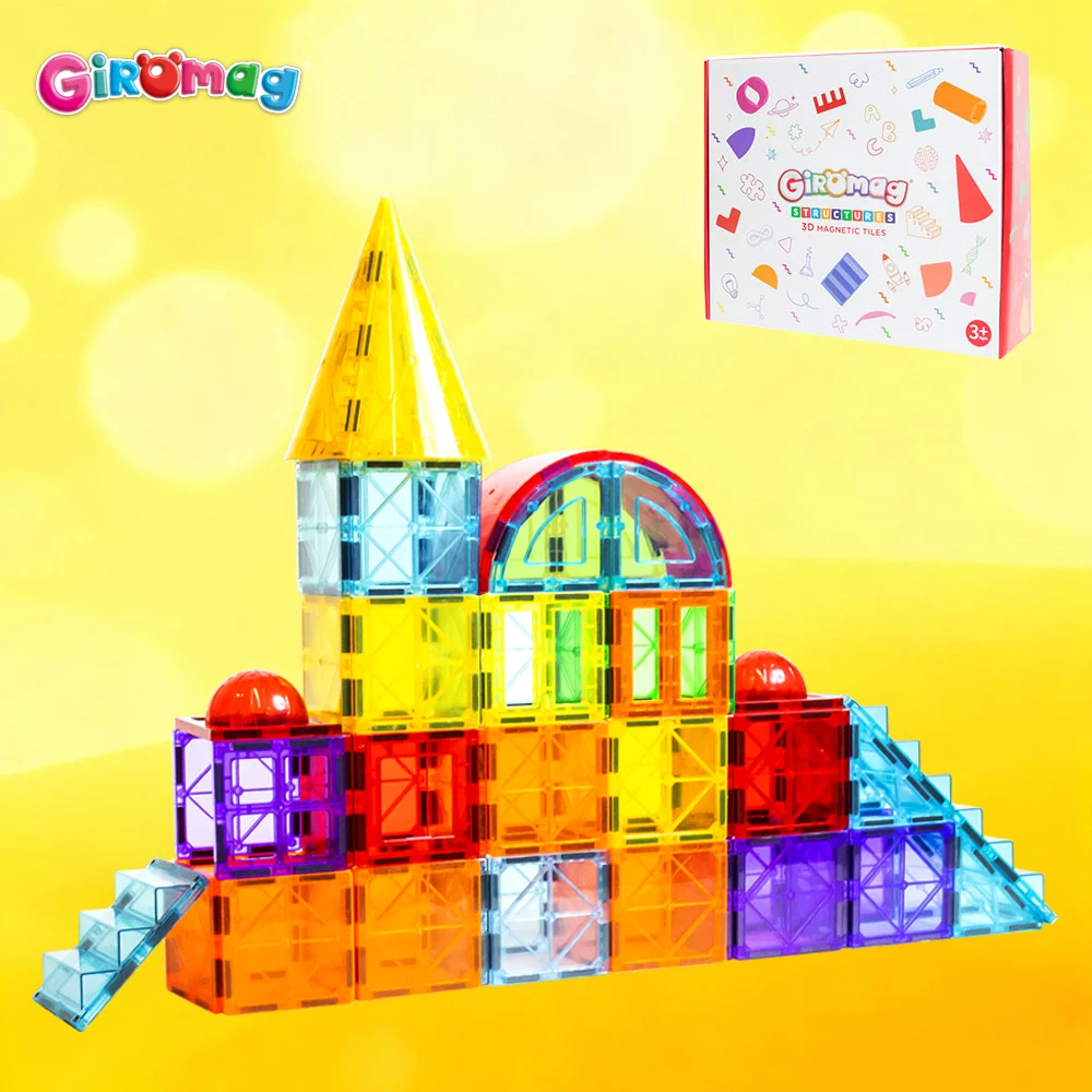 

GIROMAG 40 шт. магнитные блоки специальной формы STEM строительные игрушки для детей 3-12 уникальный дизайн творческий обучающий подарок