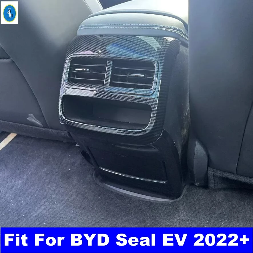 

ABS Carbon Fiber For BYD Seal EV 2022 2023 2024 Rear Seat Air Condition Outlet Cover Anti kick Frame Trim Decoration Accessories