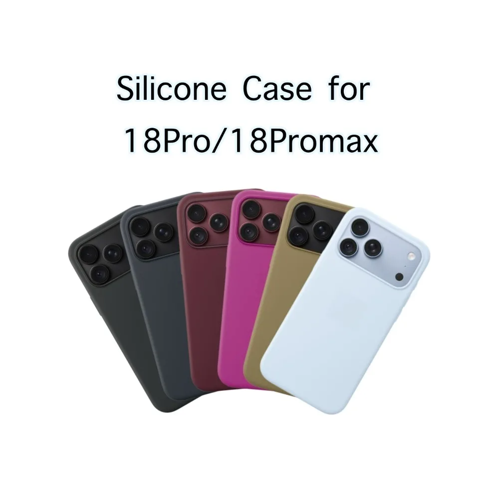 Nowe, kolorowe etui na telefon z płynnego silikonu na rok 2026, przeznaczone dla modelu 18 Pro Max, zapewniające pełną ochronę aparatu, odporność na wstrząsy, miękkość, właściwości antyodciskowe i smukły kształt. — zdjęcie produktu 7