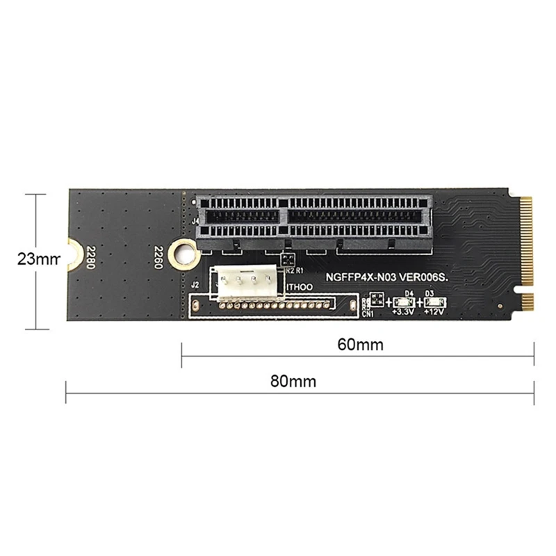 NGFF M.2 a pci-e 4X X1 Riser Card M2 NVME a Pcie X4 con indicatore di tensione LED per GPU BTC Mining