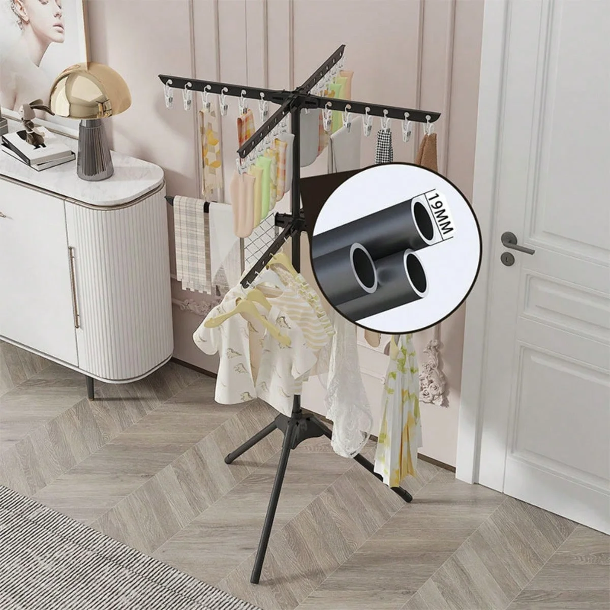 床置き式物干しラック、寝室用、家庭用衣類ハンガー、バルコニー - Coat Rack Standing のレビューと価格