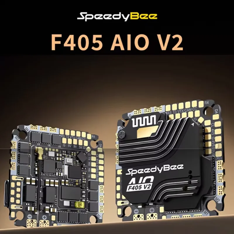 

SpeedyBee F405 AIO V2 35A 40A 25.5x25.5mm 3-6S Dual BEC ICM42688 Flight Controller and ESC Integrated Model Aircraft Controller