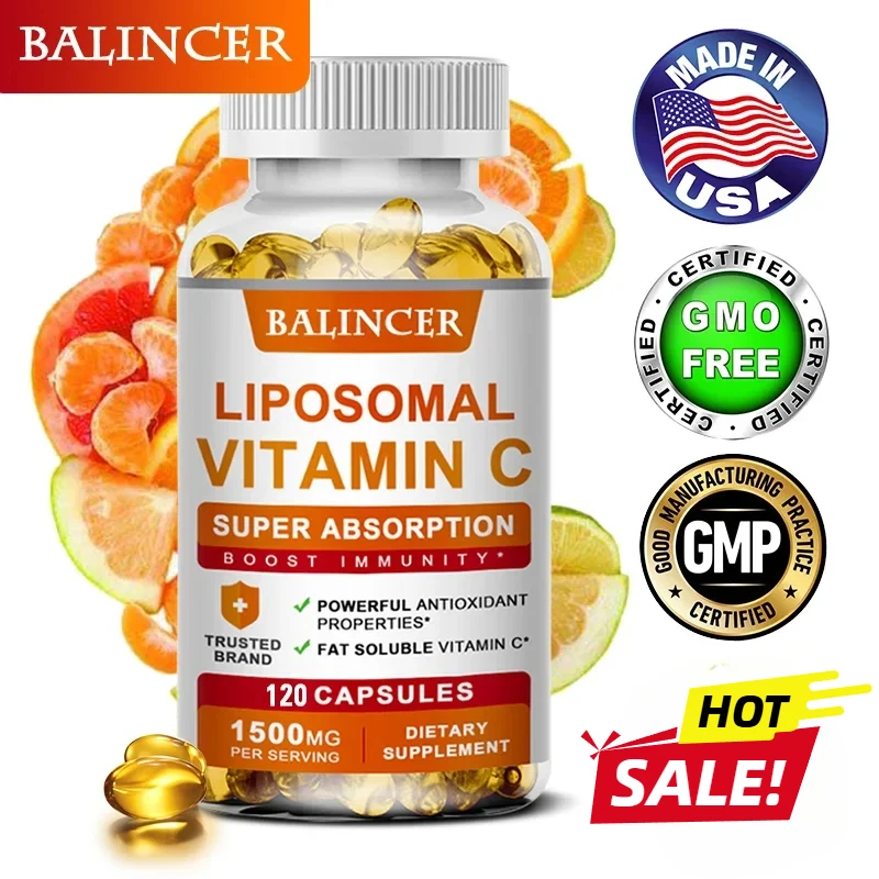 Organic Liposomal Vitamin C Capsules Replenish Antioxidants for Radiant Skin and Promote Overall Immune System Health