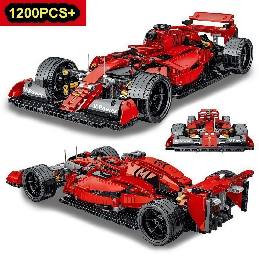 

1200PCS Super Racing Car Building Blocks Sets Technical MOC Model Creative 3D Display Bricks Christmas Gifts For Adults Kids