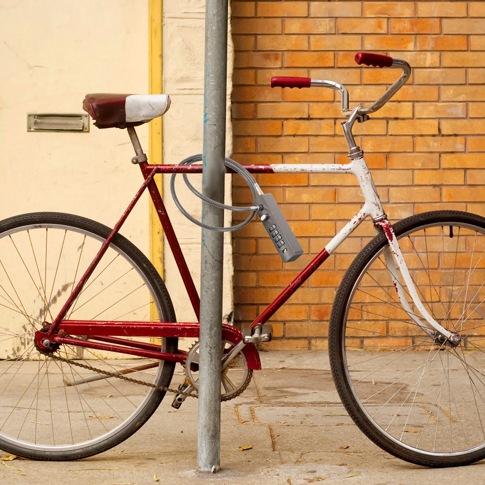 

Combination Cable Lock 4-Digit Zinc Alloy Strong Lightweight Security Lock for Luggage Bicycle Backpack Stroller Anti