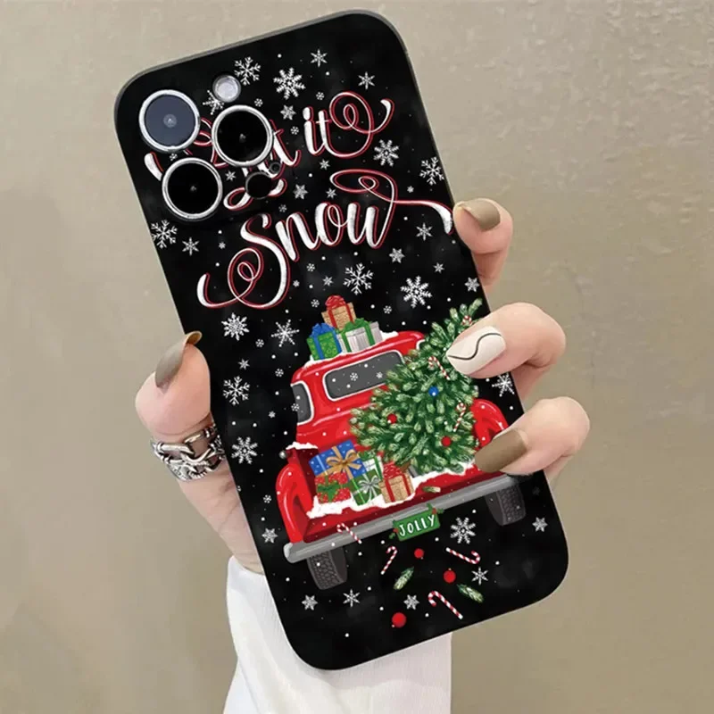 For Samsung Galaxy S24 Ultra S23 S22 S21 FE A55 5G A54 A53 A52 A15 A35 A14 A34 A32 A13 Case Winter Christmas Fully Wrapped Cover