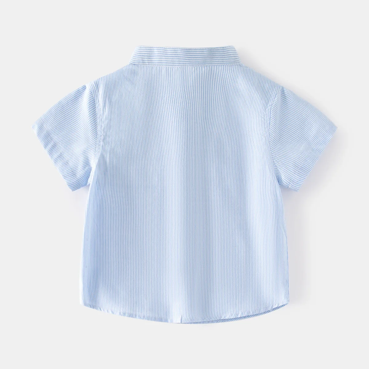 Camisa a rayas para niños, Tops de algodón con cuello mandarín, ropa de verano para niños pequeños