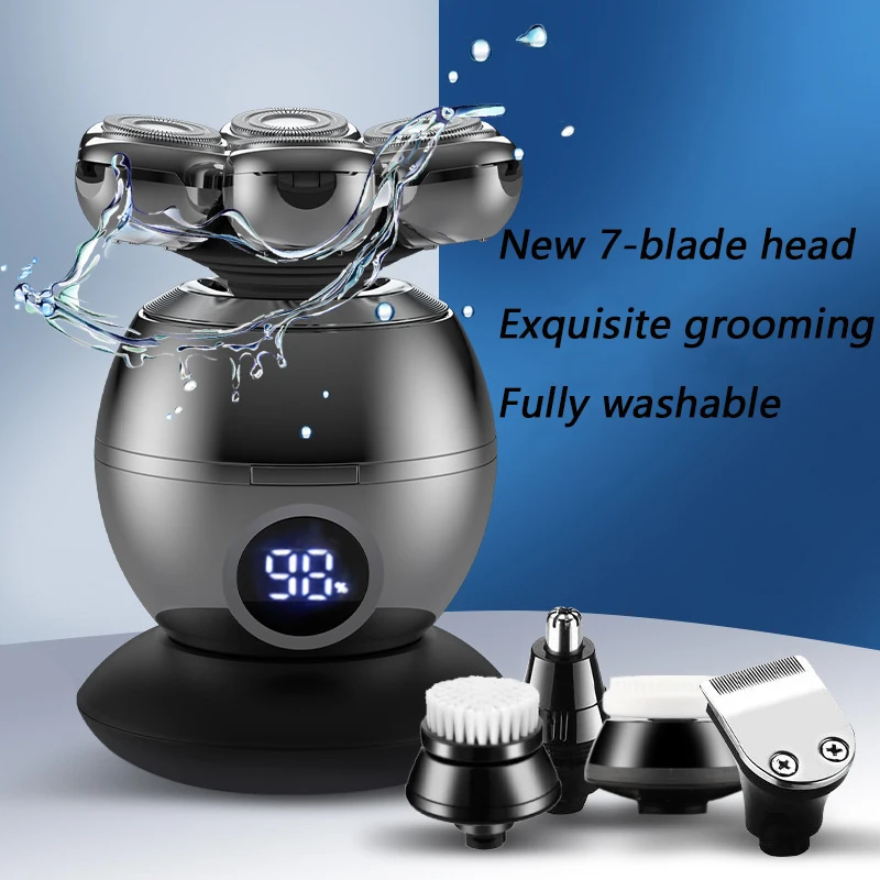 Electric Men's Shaver Multifunctional Bald Head Shaver Rechargeable Beard Razor Portable Shaving Machine For Men Daily Grooming