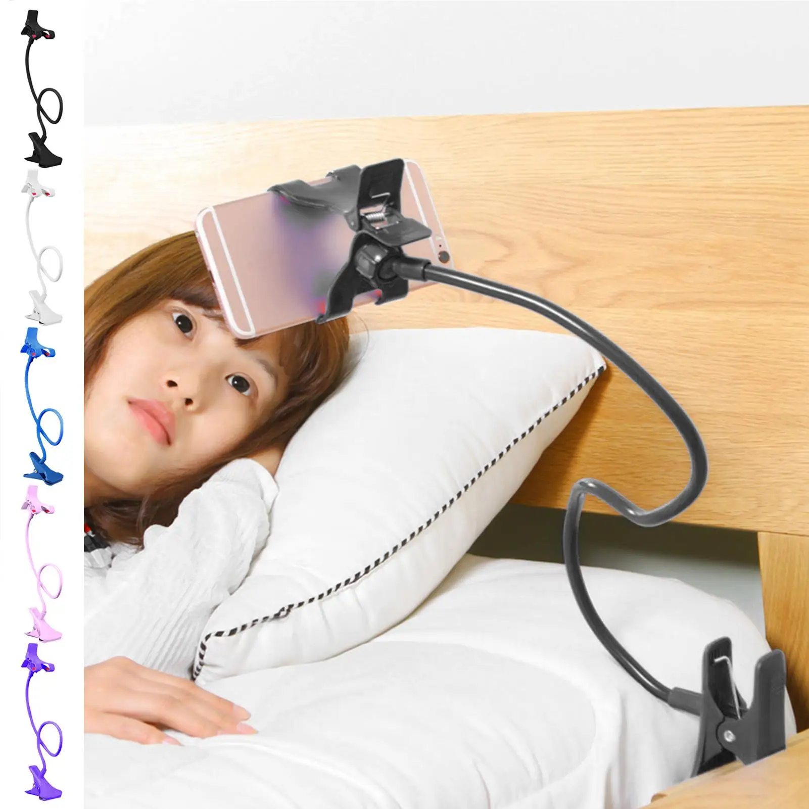50CM Einstellung Handy Clip Auf Ständer Halter Mit Griff Flexible Lange Arm Schwanenhals Faul Halterung Clamp Für Smartphones – Detail 9