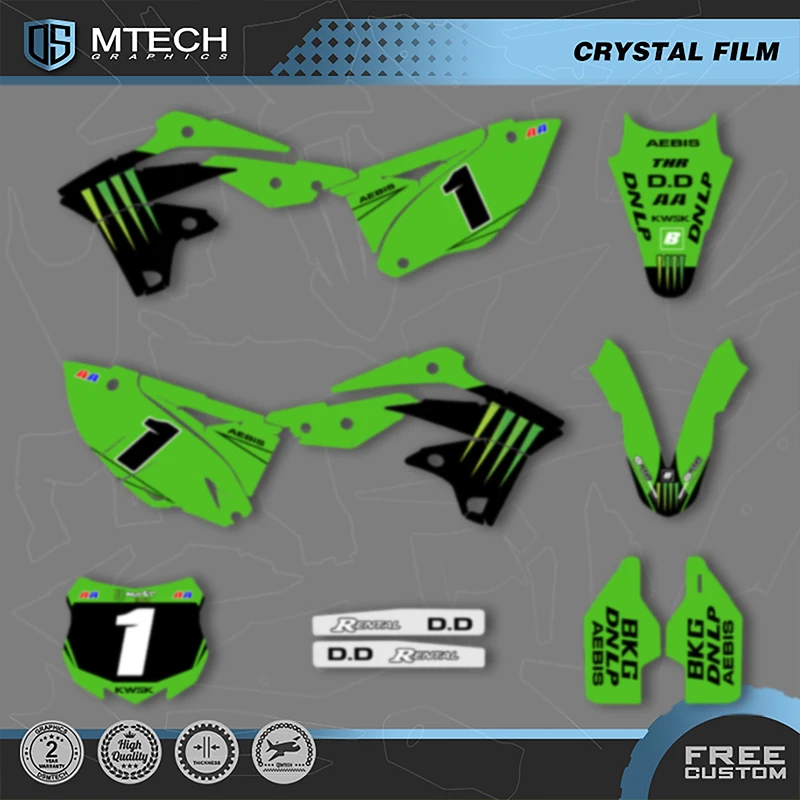 DSMTECH  Custom Team Motorcycle Graphics Background Decals Stickers kits Set For KAWASAKI KXF250 KX250F 2013 2014 2015 2016 002