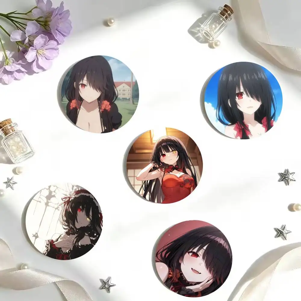 Cute T-Tokisaki K-Kurumi 25 32 44 58 75mm Round Badges Brooches Lapel Pins Fashion Accessory Holiday Present Gift