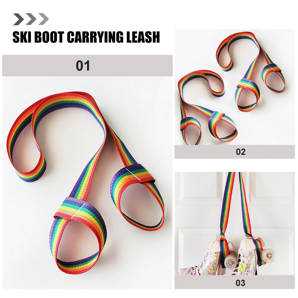 2 Pcs Skates Ski Boot Straps Leash Accessories Professional Boots Colorful Outdoor Carrier