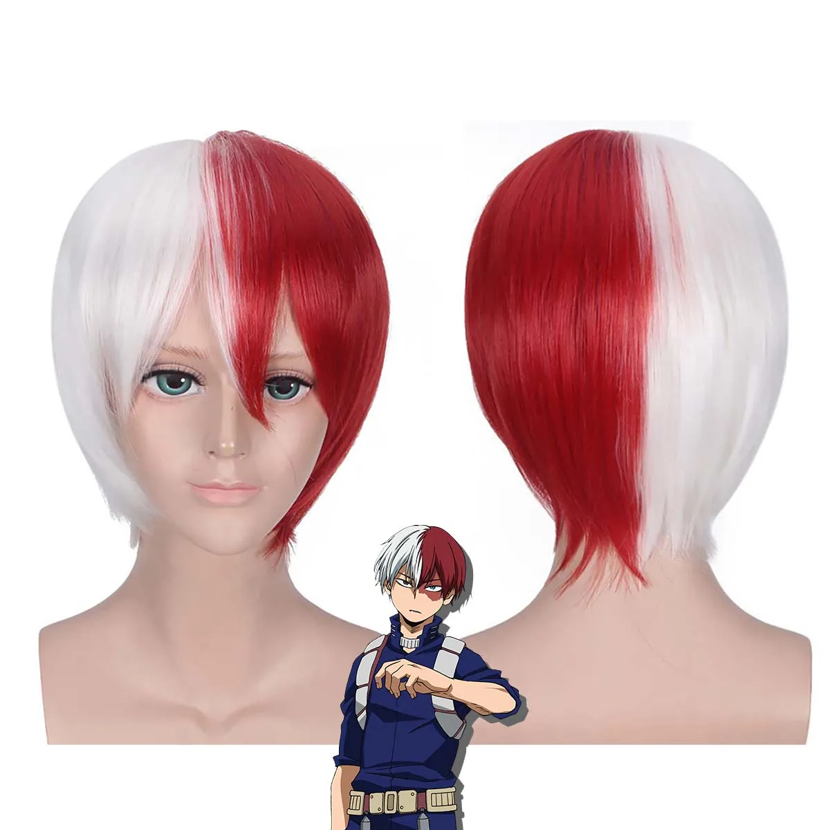 أنيمي بطلي الأكاديمية Bakugou Katsuki Bakugo قصيرة الكتان شقراء شعر مستعار مقاوم للحرارة