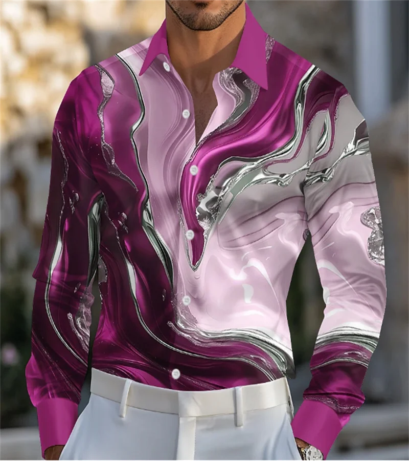 

Men's Long Sleeve Shirt Dot Color Casual Street Fashion Flap Single Row Zipper Long Sleeve Top Men's Clothing