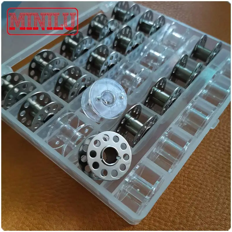 Plastic Bottom Thread Bobbins Transparent Spools Storage Box for SINGER Janome Brother Electric Domestic Sewing Machine