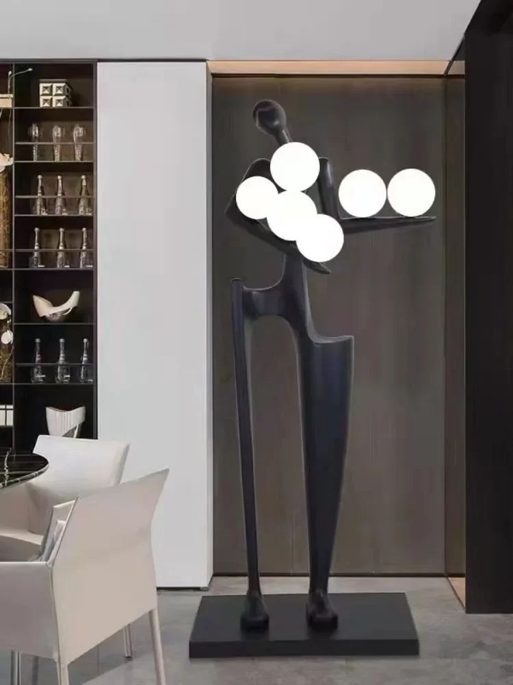 Nordic humanoid sculpture floor lamp art creative design exhibition hall hotel lobby sales office ornament standing lamp