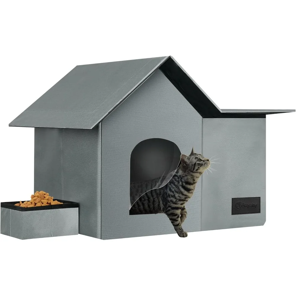 

Cat Houses for Outdoor Cats-Large Weatherproof Cat Bed for Indoor Cats,Collapsible Warm Feral Cat Shelter