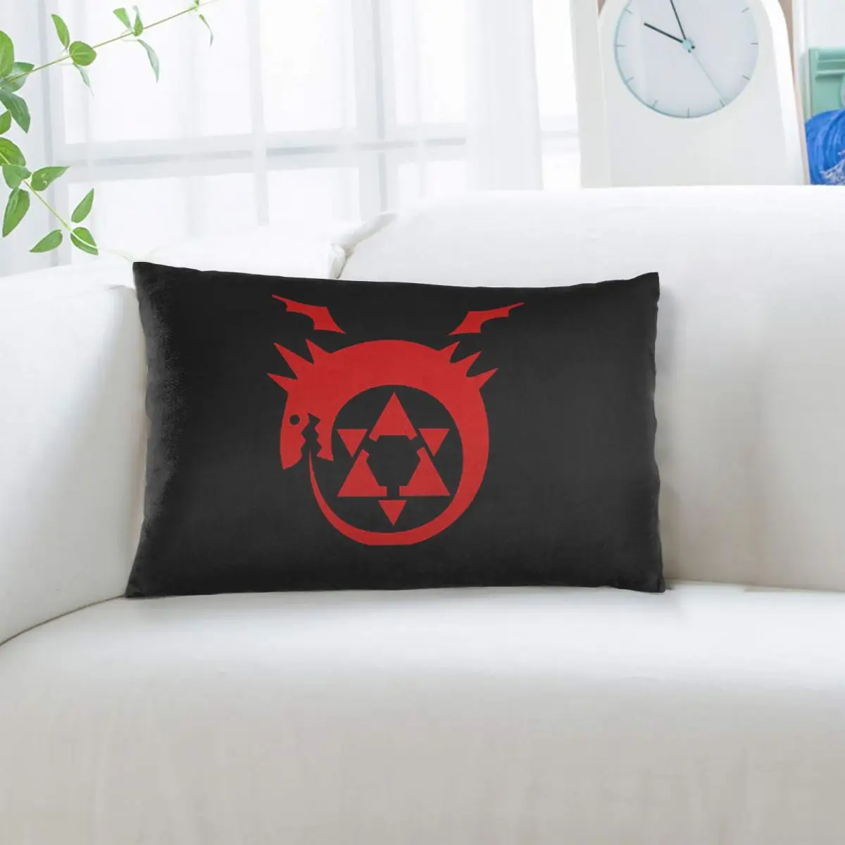 Fullmetal Alchemist Ouroboros Homunculus Symbol Rectangle Pillowcase Cushion Cover Bedroom Bed Home Comfort Throw Pillow