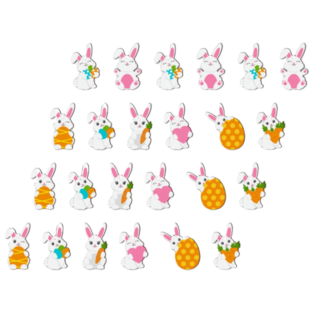 

24Pcs Easter Rabbit Sign Rustic Hanging Ornament Easter Home Decor Wooden Plaque Festival Decoration Festival Adornment