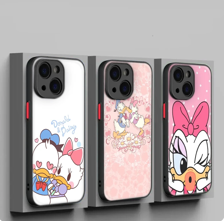 T87 Donald Duck Paar Schutz linse Softcase für iPhone 15 14 plus 13 12 11 x xs xr pro max mini 8 7 plus