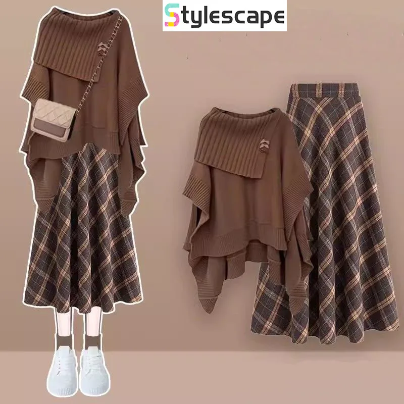 

A Complete Set of 2025 New Design for Autumn Women's Clothing, Knitted Sweater with Temperament Dress, Two-piece Set Y2k Clothes