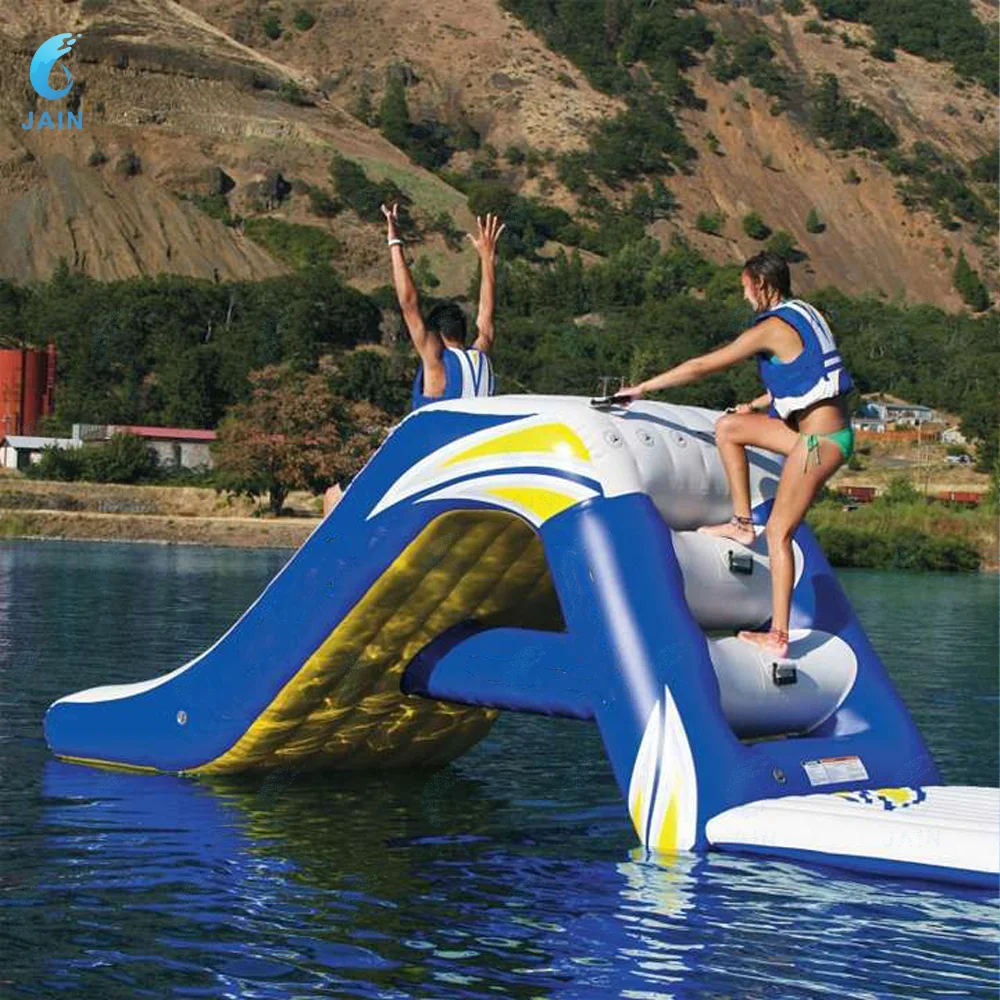 

Small Inflatable Water Slide with Climbing Wall Floating Pool Slide Water Toy Swimming Pool Toy Outdoor for Summer Water Party