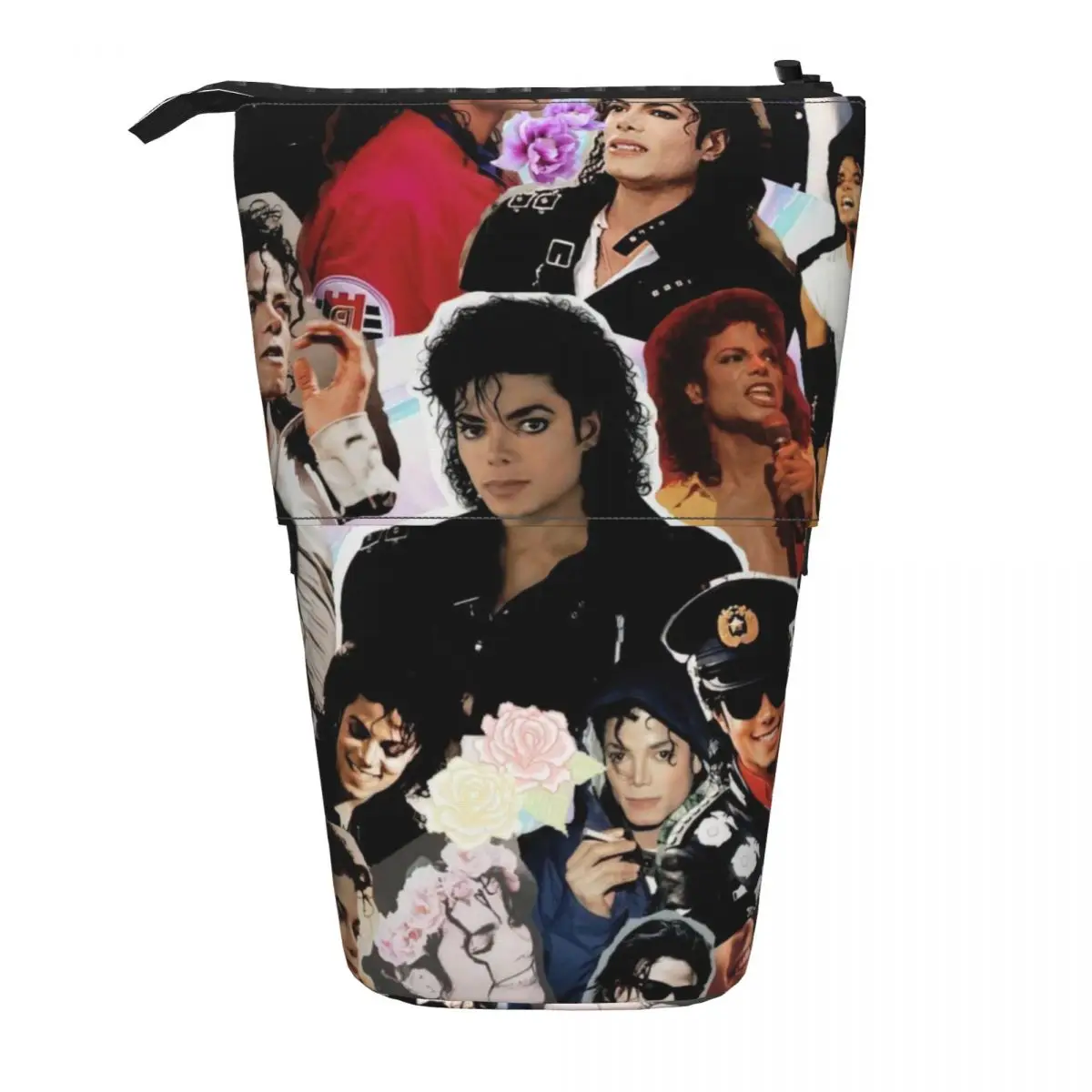 Michael Jackson Pen Box Student School Zipper Pen Bag Child Stationery Bag Pencase Vertical Retractable Pencil Case