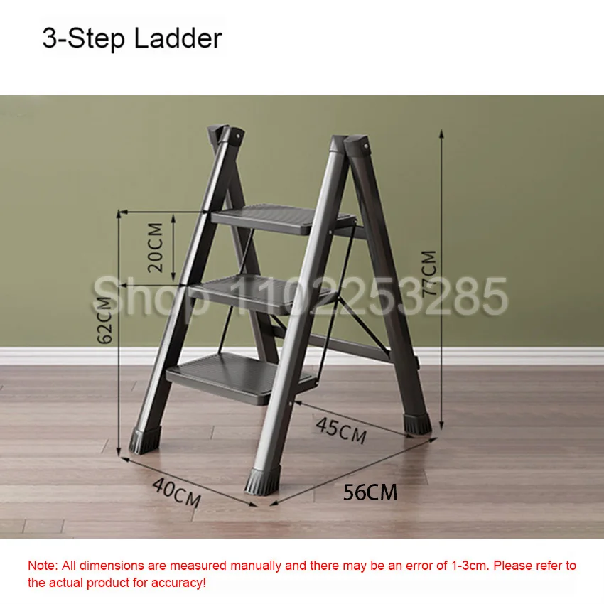 Multifunctional Folding Ladder 2/3 Foldable House Ladder Protable Ladder Stable Household Step Stool Storage Shelf For Home