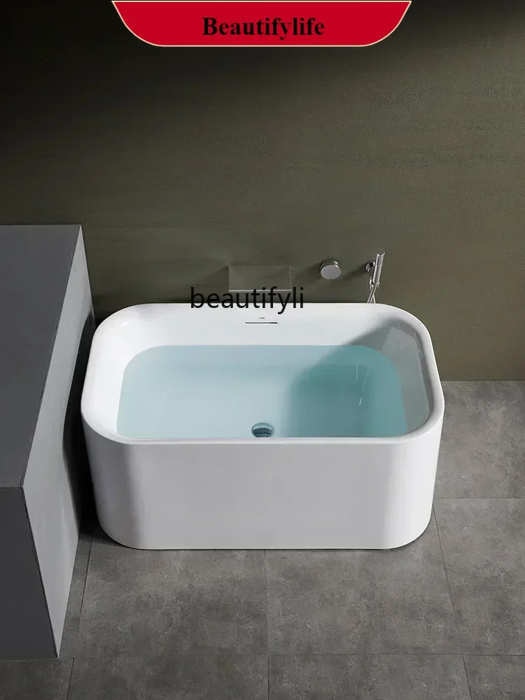 

Small Apartment Acrylic Bathtub Household Adult Mini Japanese Deep Bubble Small Bottle Sitting